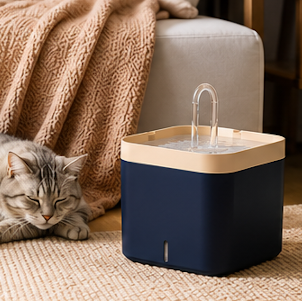 Fontaine à Eau pour Chat Ultra Silencieuse 1,5 L - Design Moderne - Filtration Continue I Sérénéo