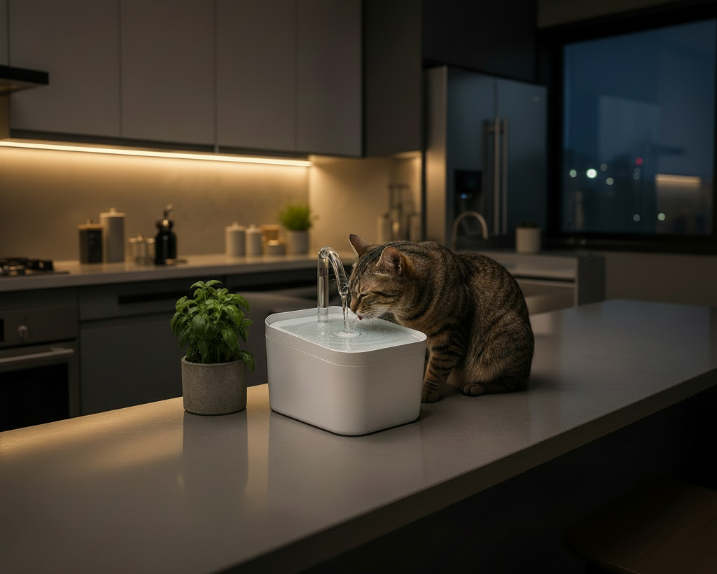 Fontaine à Eau Design et Silencieuse pour Chat 1,5 L